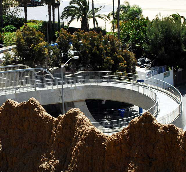 Stairs to the sea, from Palisades Park on Ocean Avenue in Santa Monica down the cliffs and across Pacific Coast Highway to the sand