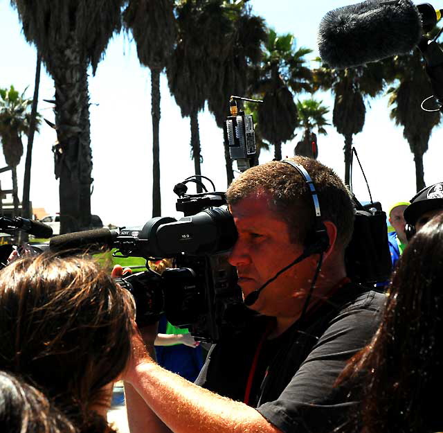 Taping a segment of Chelsea Lately at Windward Plaza at Venice Beach, Thursday, April 8, 2010 