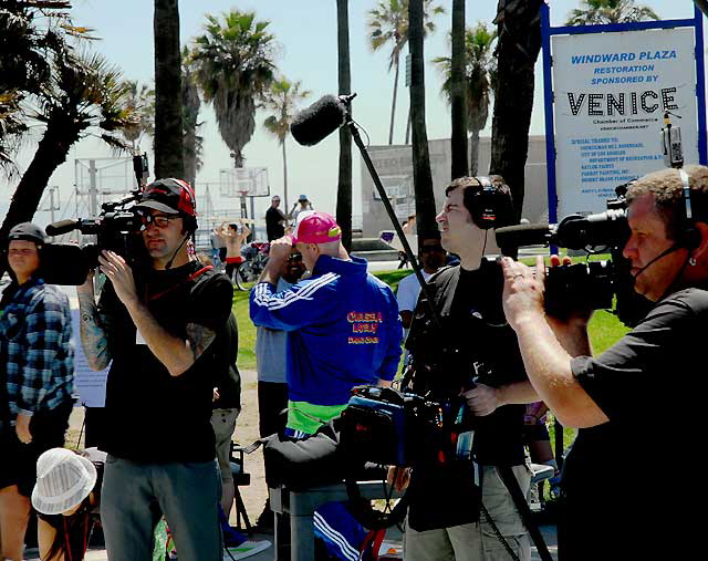 Taping a segment of Chelsea Lately at Windward Plaza at Venice Beach, Thursday, April 8, 2010 