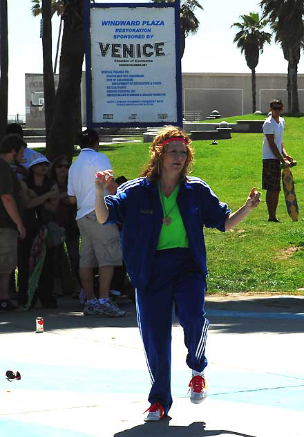 Taping a segment of Chelsea Lately at Windward Plaza at Venice Beach, Thursday, April 8, 2010 