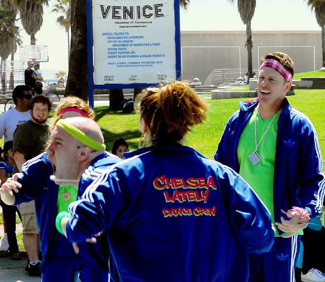 Taping a segment of Chelsea Lately at Windward Plaza at Venice Beach, Thursday, April 8, 2010 