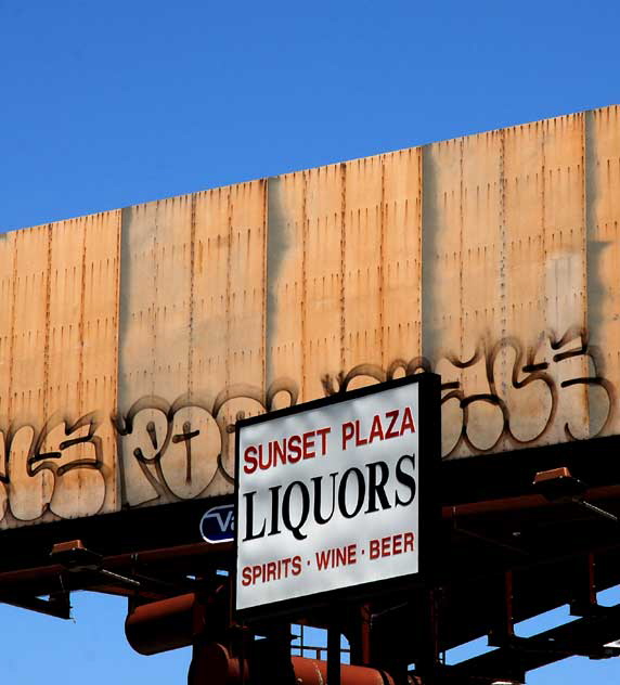 Blank Billboard and Liquor Store, Sunset Boulevard at Vista Street, Hollywood