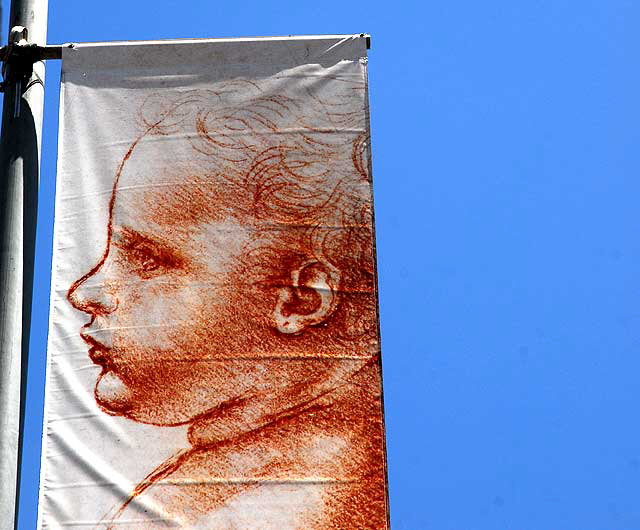 Leonardo Da Vinci banner, Sunset Boulevard at Vista Street, Hollywood