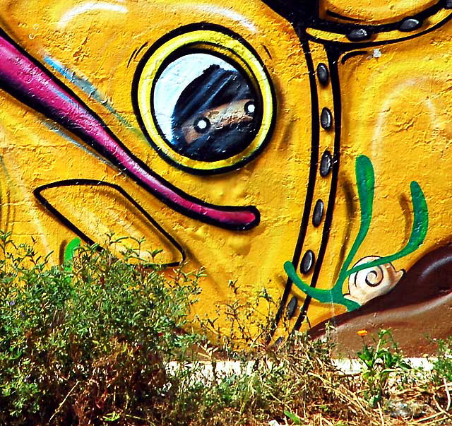Yellow Submarine / Octopus's Garden mural by "Chance" - at Echo Park Lake, on the stairs at Glendale Boulevard at Kent