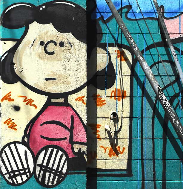 Street Art face, Gower Street near Melrose Avenue - Lucy