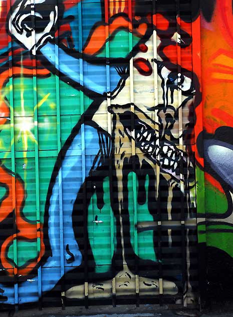 Street Art face, Gower Street near Melrose Avenue