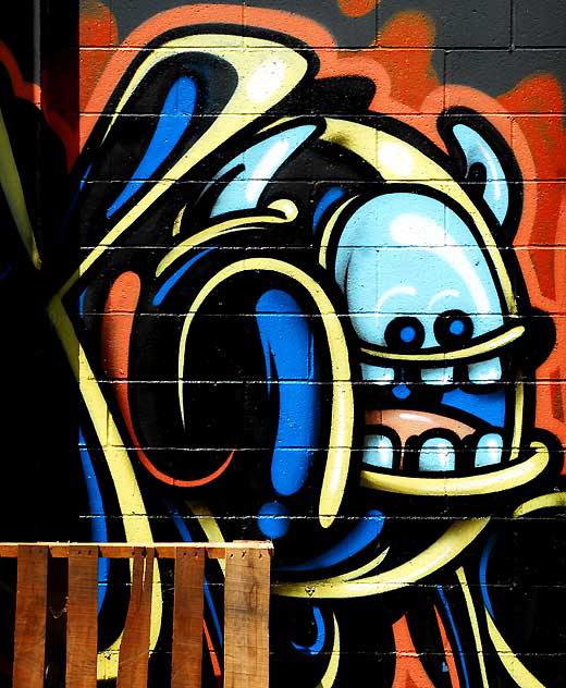 Street Art face, Gower Street near Melrose Avenue