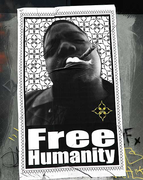 Art poster, Melrose and La Brea - Free Humanity 