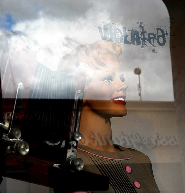 Window of the Bettie Page Store, Hollywood Boulevard at Cherokee