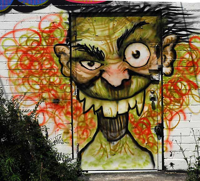 Madman Door, alley behind Hebrew School, Melrose and Spaulding, Hollywood 