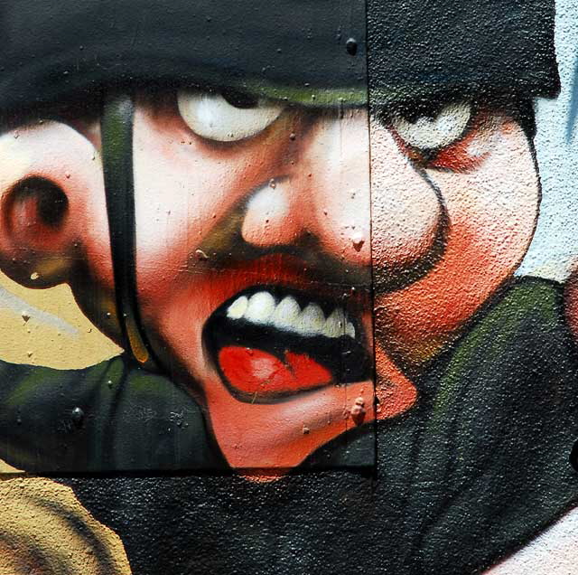 Detail of "Graffiti Artists Against War" mural, alley behind Melrose and Spaulding, Hollywood