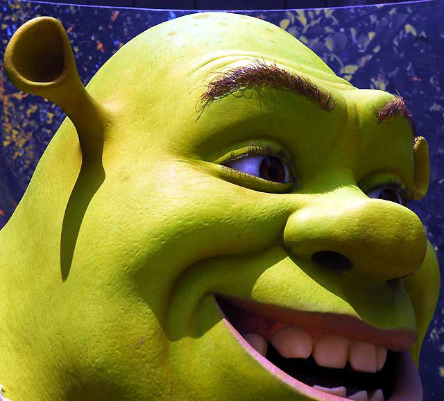 Shrek - wax figure on the sidewalk at Madame Tussaud's Wax Museum, Hollywood Boulevard