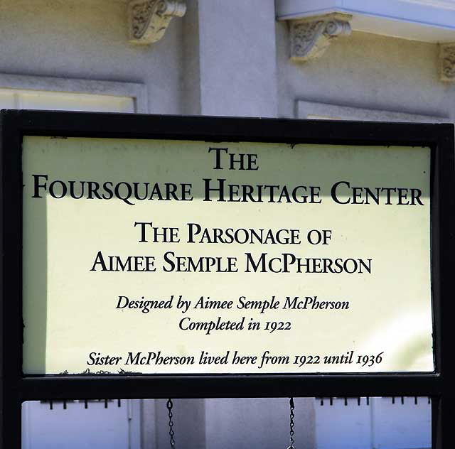 The residence of Aimee Semple McPherson - the parsonage at Angelus Temple of the International Church of the Foursquare Gospel, 1100 Glendale Boulevard at Park Avenue, Echo Park, Los Angeles