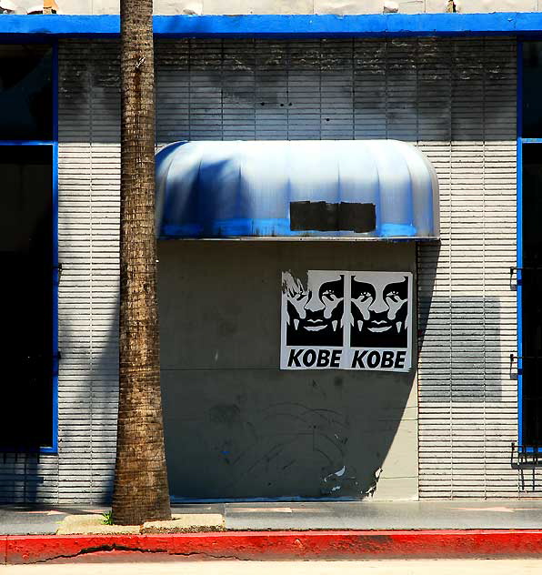 Kobe Bryant graphic, Hollywood Boulevard near Argyle