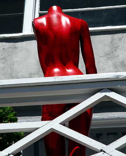Red Mannequin on Balcony, Vendome at Sunset, Los Angeles