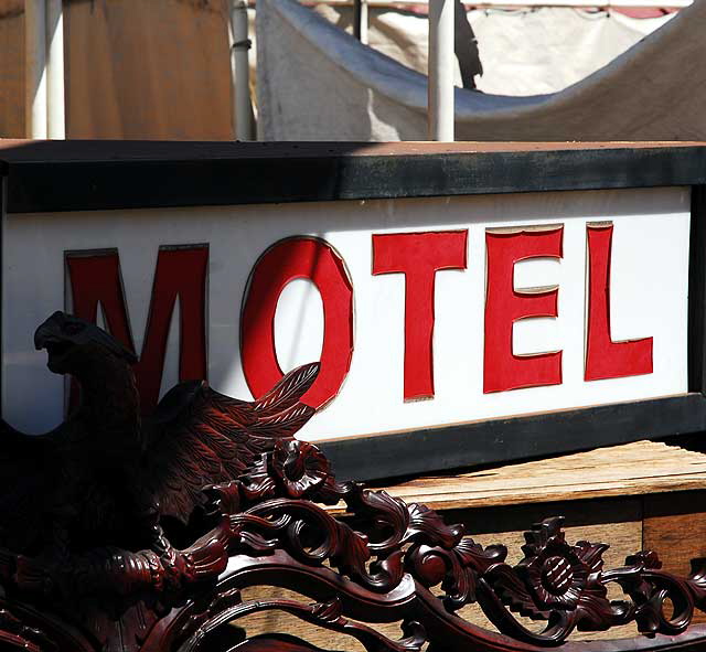Eagle headboard and motel sign, Nick Metropolis, La Brea and First, just south of Hollywood