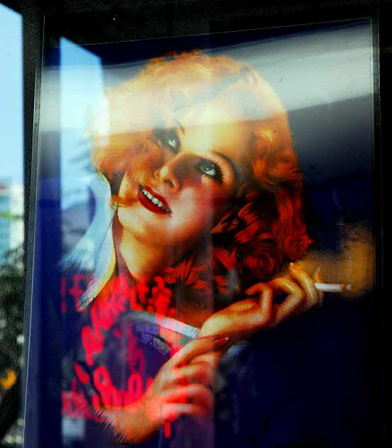 Redhead with Cigarette - window of Larry Edmunds Bookstore, Hollywood Boulevard