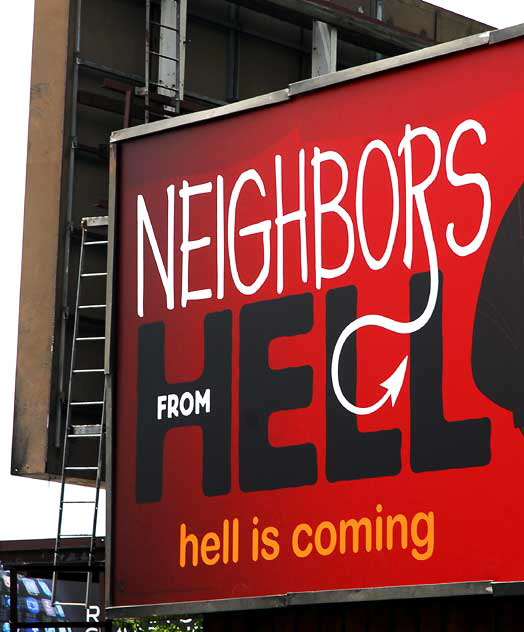 "Neighbors from Hell" billboard on the Sunset Strip