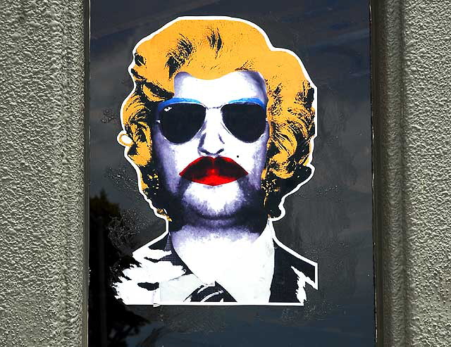 Odd face sticker on the Sunset Strip