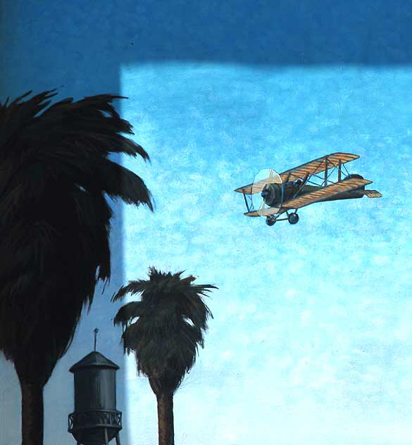 Biplane detail of mural in Culver City