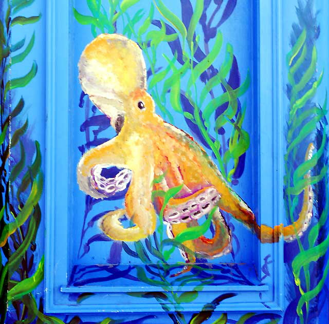 Under the Santa Monica Pier, the mural at the aquarium