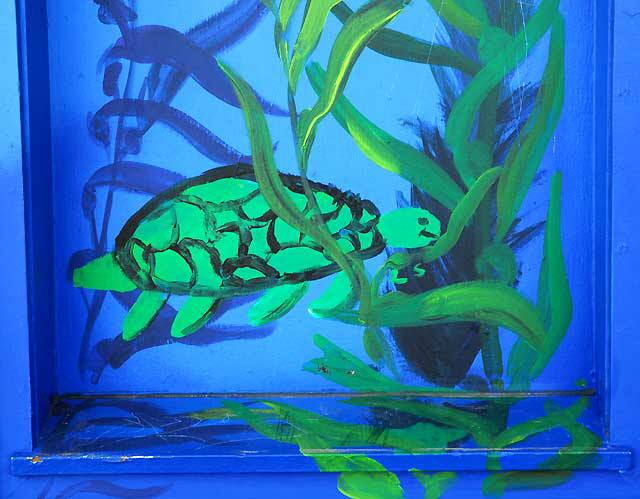 Under the Santa Monica Pier, the mural at the aquarium