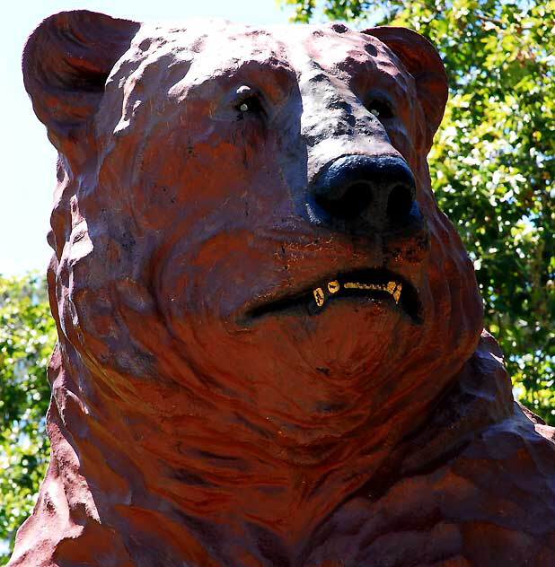 Prehistoric bear statue in the gardens of the Page Museum at the La Brea Tar Pits