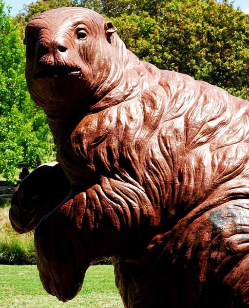 Giant sloth statue in the gardens of the Page Museum at the La Brea Tar Pits