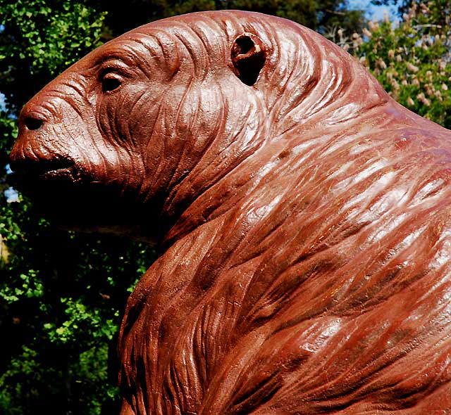 Giant sloth statue in the gardens of the Page Museum at the La Brea Tar Pits