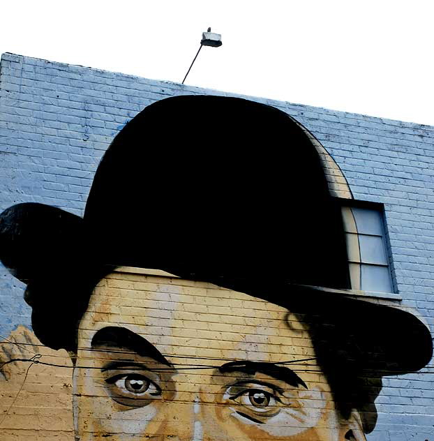 Charlie Chaplin mural in the alley behind the Stella Adler Theater, Hollywood
