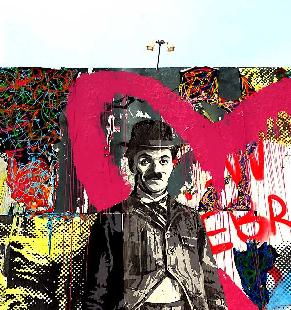 Art wall on South La Brea - Chaplin