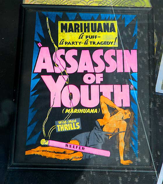 "Assassin of Youth" - poster for sale in the window of the Larry Edmunds bookstore on Hollywood Boulevard