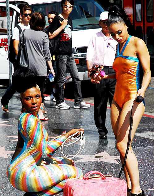 Performers in front of Grauman's Chinese Theater, Friday, June 4, 2010