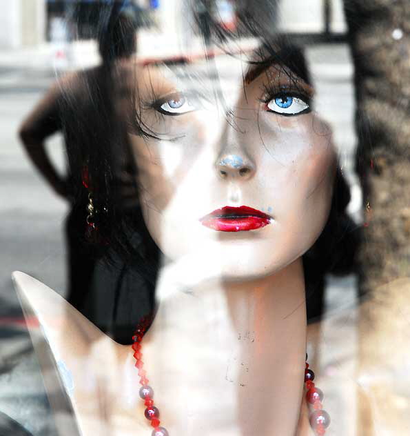 Eyes, shop window, Hollywood Boulevard