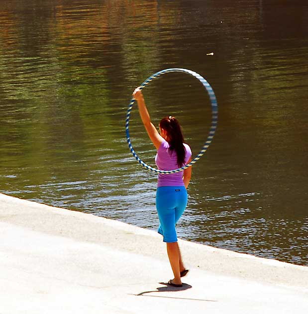Woman with Hula Hoop at Echo Park Lake