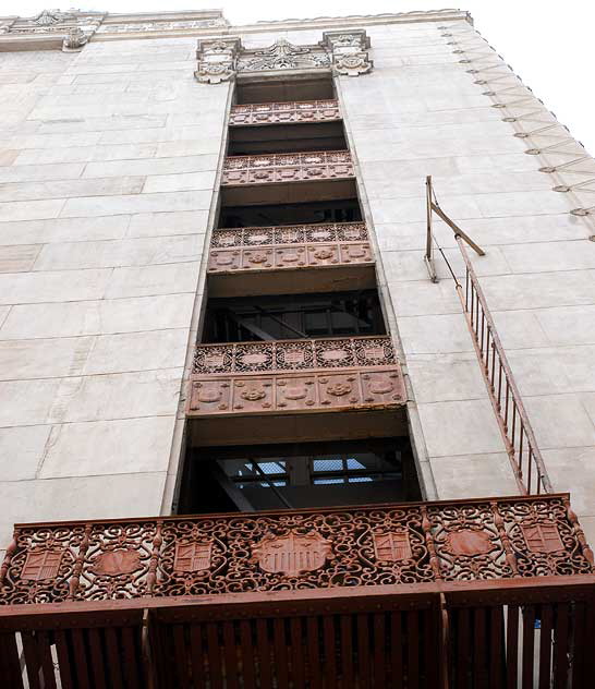 Fire escape on the east wall of the El Capitan Theater on Hollywood Boulevard