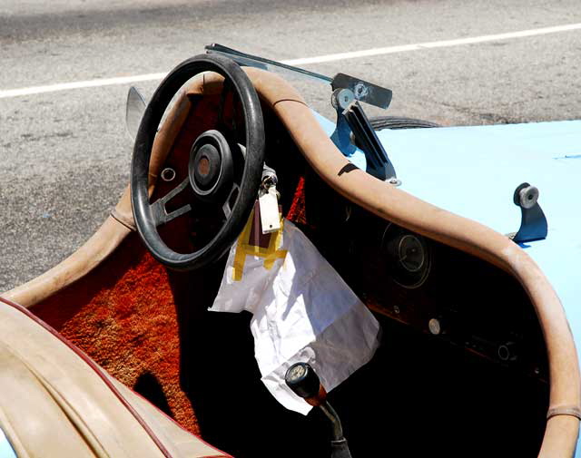 Blue Bugatti Type-35 replica parked on Hollywood Boulevard at Virgil, Monday, June 7, 2010