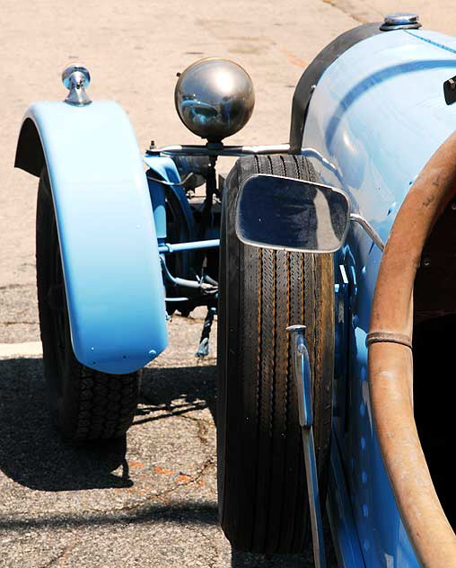 Blue Bugatti Type-35 replica parked on Hollywood Boulevard at Virgil, Monday, June 7, 2010