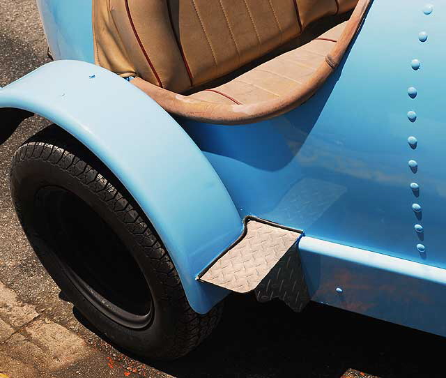 Blue Bugatti Type-35 replica parked on Hollywood Boulevard at Virgil, Monday, June 7, 2010