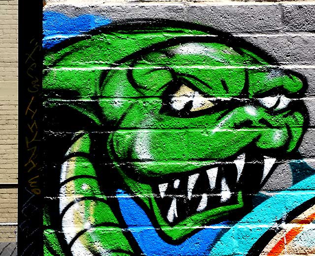 Snake on Brick, mural in alley in East Hollywood