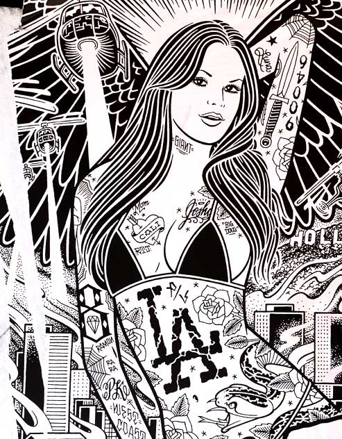 Tattooed Hollywood Girl - poster for "Rebel 8, The Return of the Lost Angels" 
