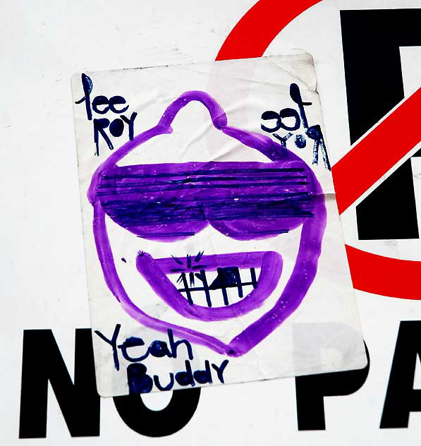 Lee Roy - sticker on No Parking Sign, Hollywood