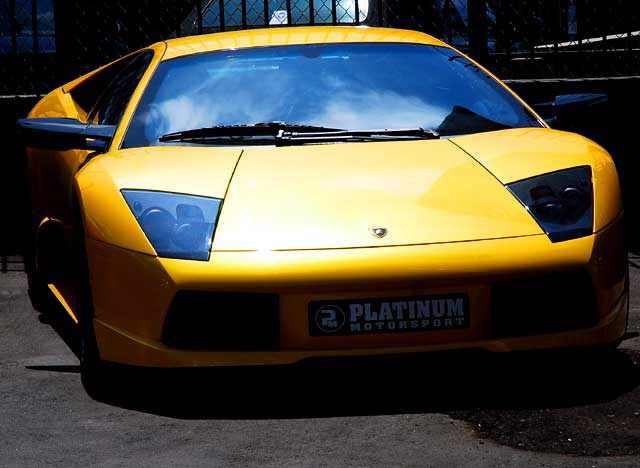 Yellow Lamborghini, Sunset Boulevard, Hollywood