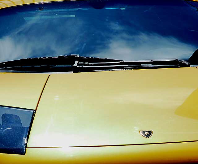 Yellow Lamborghini, Sunset Boulevard, Hollywood