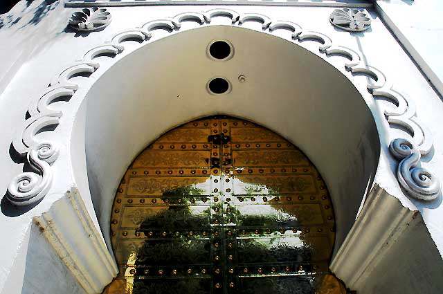 Gold door at Moroccan restaurant, Sunset Boulevard, Hollywood