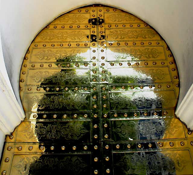 Gold door at Moroccan restaurant, Sunset Boulevard, Hollywood