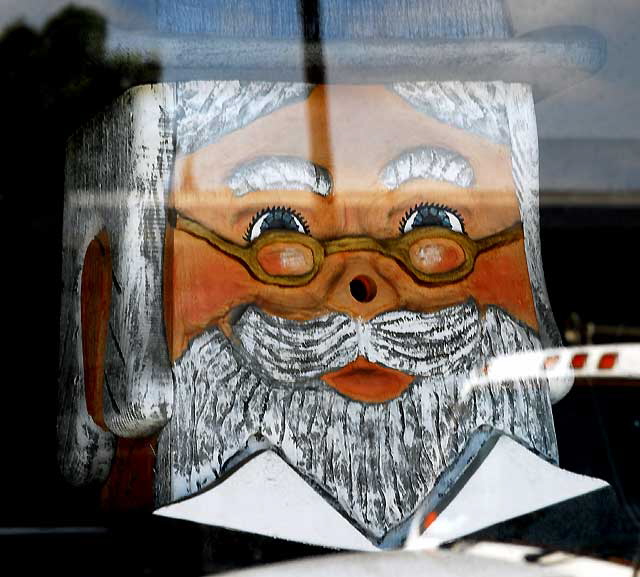 Grandfather clock without the clockworks, shop window on Sunset Boulevard, Hollywood