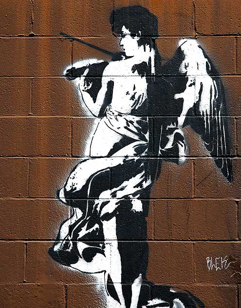 Wall Angel, parking lot on West Sunset Boulevard in the Silverlake district of Los Angeles