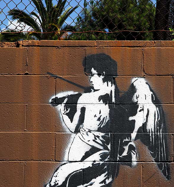 Wall Angel, parking lot on West Sunset Boulevard in the Silverlake district of Los Angeles
