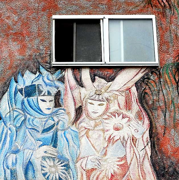 Trompe l'oeil "carnival" mural, Venice Horizon Suites, Venice Beach, California 